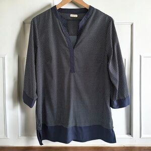 Antilia Femme V-Neck Popover Blouse Size XL 3/4 Sleeve Office Workwear Casual